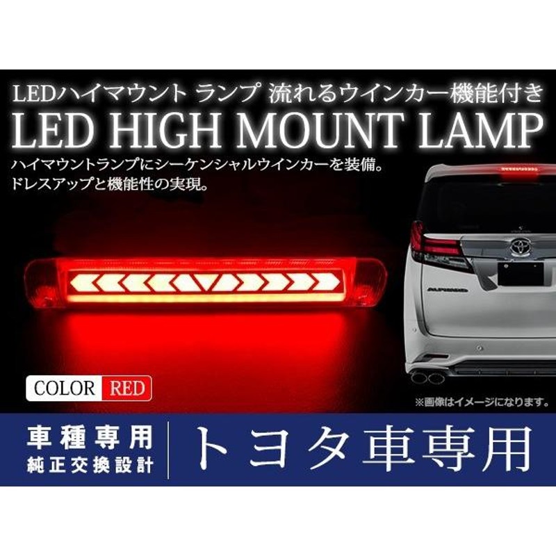 エスティマ 50系 　流れる　LED リフレクター 　レッドレンズ