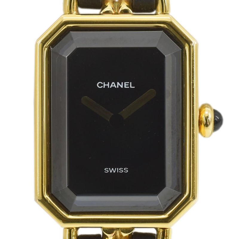 シャネル CHANEL 腕時計 プルミエール XLサイズ レディースウォッチ QZ ラムスキン×GP ブラック×ゴールド H0001 レディース 中古  送料無料 | LINEショッピング