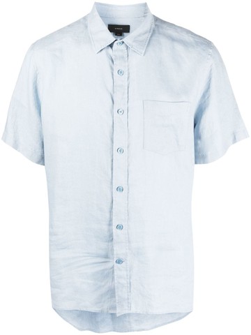 Vince - short-sleeved linen shirt - men - Linen/Flax - XXL - Blue