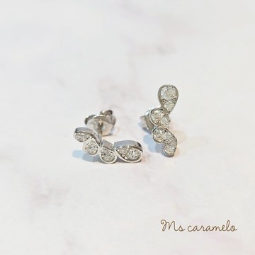 送禮物  現貨商品【焦糖小姐 Ms caramelo】925純銀 繁星耳環 鋯石耳環