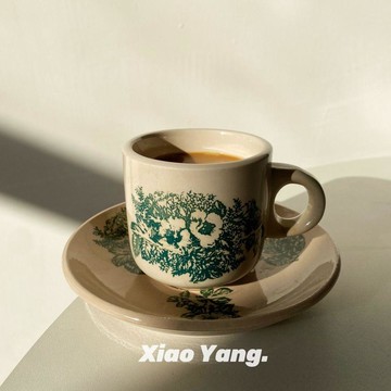 復古東南亞陶瓷咖啡杯馬來西亞意式咖啡杯小衆特別拍照手繪 杯具 咖啡杯 咖啡杯 陶瓷 義式咖啡杯 玻璃咖啡杯 美式咖啡杯