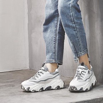 2024年新款春秋季運動米老鼠老爹鞋女夏百搭休閑鞋子女鞋ins潮