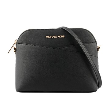 [平輸]Michael Kors 金字防刮皮革口袋貝殼包(黑色)