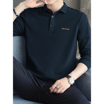 秋季長袖t恤男裝2025新款保羅翻領polo衫潮流帶領打底衫商務休閑