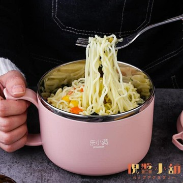 304不銹鋼保溫飯盒便當盒帶蓋簡約圓形碗便攜飯缸【倪醬小舖】