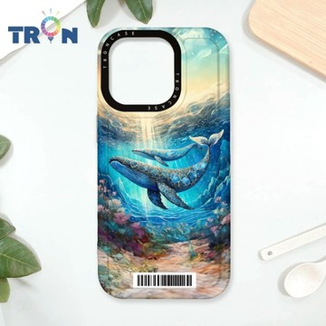 TRON iPhone 16 Pro 大顆彩色幾何磨石子A 防摔太空載具殼 透白 軟硬 手機殼