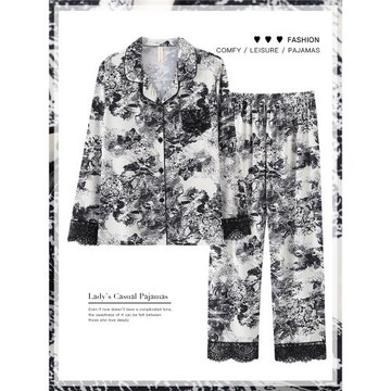 高級涼感睡衣女春秋款冰絲長袖夏天仿真絲綢大碼女士網紅風家居服