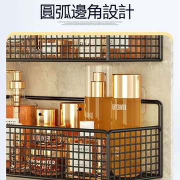 贈送掛勾🔥 網籃收納架 免打孔置物架 浴室置物架 鐵藝 壁掛 置物架 收納架 免打孔鐵藝長方置物架 廚房收納架 瀝水架