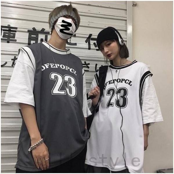 重ね着風tシャツ韓国オルチャンストリートダンス衣装半袖バスケタンクトップロゴhiphop原宿系アメカジトップス 通販 Lineポイント最大0 5 Get Lineショッピング