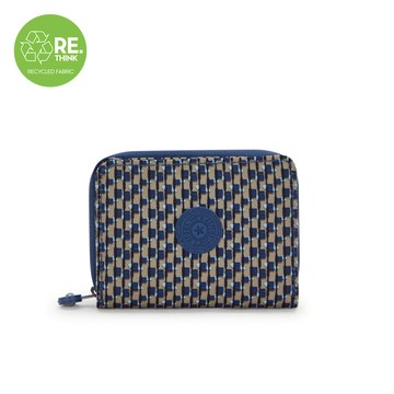 藍米格紋短夾-MONEY LOVE