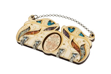 以色列設計進口 鑲嵌彩石 祝福經文 掛飾 玄關鑰匙收納 755060