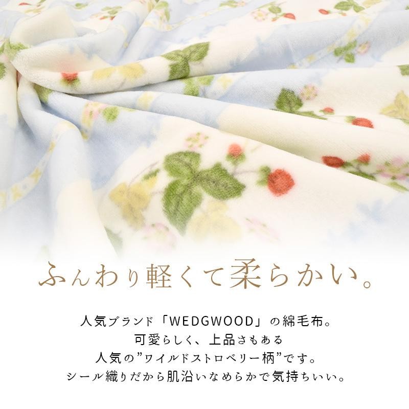 綿毛布 シングル 西川 ウェッジウッド WEDGWOOD 綿100％ 軽量 ワイルド