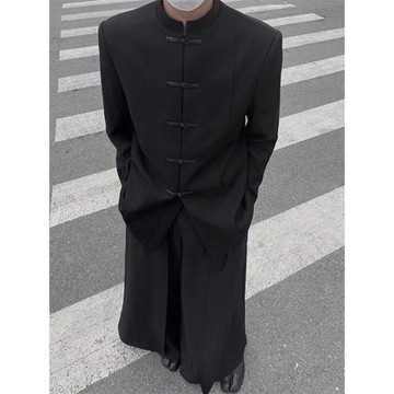 新中式男裝中國風馬面裙男款佛系禪意褲子山本風不規則黑武士裙褲