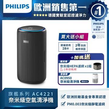 【PHILIPS飛利浦】AC4221/81 奈米級空氣清淨機_贈濾網 (含登錄贈)