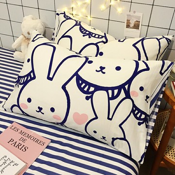 枕頭套 ins風卡通純棉枕套一對裝夏季100全棉單人兒童枕頭套罩枕芯內膽套