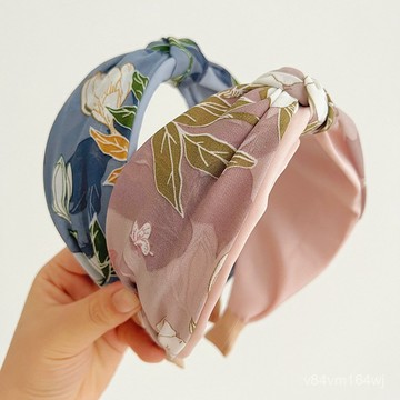 【蜜糖の髮飾】臺灣發貨新款甜美氣質碎花布交叉打結髮箍時尚百搭髮飾春夏高級感頭箍