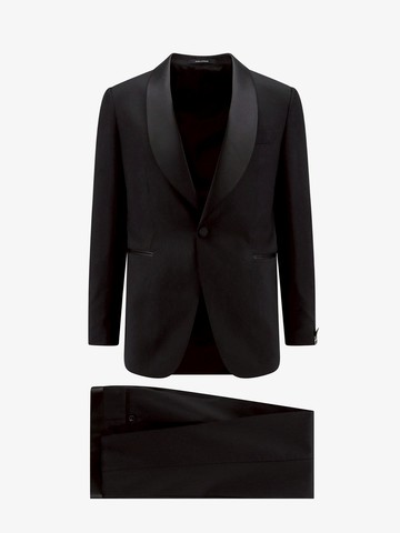 Virgin wool suit with satin profiles - TAGLIATORE - gender_Man