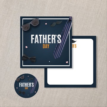 父親節卡片 (卡片+貼紙) 9X9雙面卡片 父親小卡 爸爸感恩卡片-A款