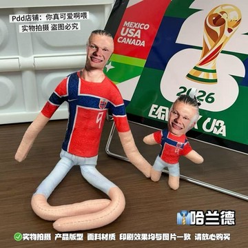 哈蘭德娃娃🔥 爆款老鼠幹風格 挪威魔人公仔 抽象醜萌球星玩偶 梅西 C羅 姆巴佩 生日交換禮物新款哈蘭德梅西C羅姆