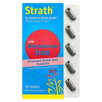 Bio-Strath, 發酵草本酵母益生菌，含酒曲蘑菇鐵，30 片