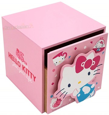 真愛日本 19080800034 積木收納盒45Tth-kt繽紛桃 凱蒂貓kitty 45周年紀念 飾品盒 收納盒 收納罐 置物罐 儲物罐 桌上收納