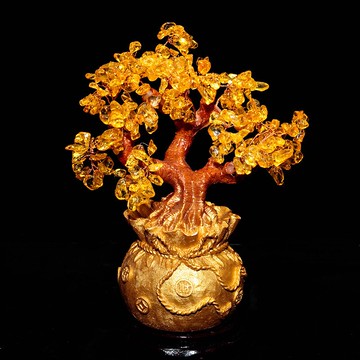 天然黃水晶發財樹 招財樹搖錢樹水晶樹 和樂生財家居風水擺件球