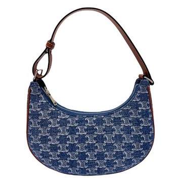 【CELINE】春夏新款TRIOMPHE LOGO 牛仔布 單肩包/腋下包/手提包  單寧藍色 193952FNM 05DS