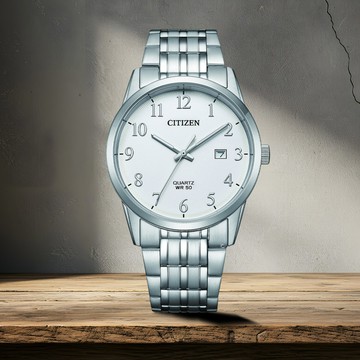 CITIZEN 星辰錶 大三針 時尚腕錶 男錶 手錶-BI5008-51A-白色39mm