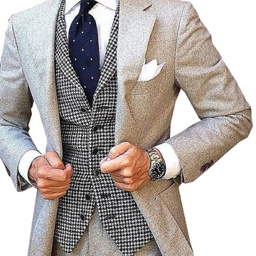 【巴黎精品】現貨+預購 西裝背心西服馬甲-千鳥紋翻領單排扣修身男外套15色a1ad26