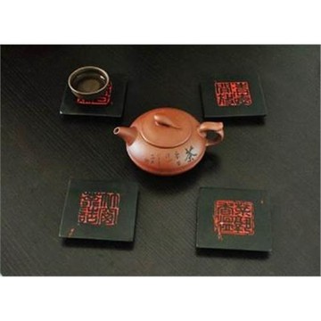 中式仿古典中國印杯墊創意工藝品茶館擺設中國風擺件杯座