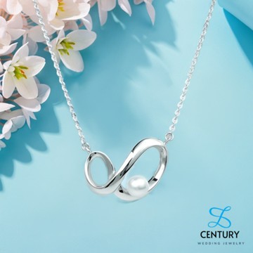 【世紀白金】 Pt950鉑金天然珍珠項鍊  無盡的愛