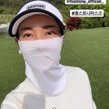 韓國高爾夫防曬面罩夏防曬golf冰絲口白色臉罩面紗女士服裝紫外線