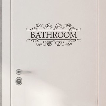 【MR.ZAKKA】創意萬用裝飾貼紙-標示系列 古典花邊BATHROOM 居家布置 DIY可移式壁貼 無痕壁貼 牆貼