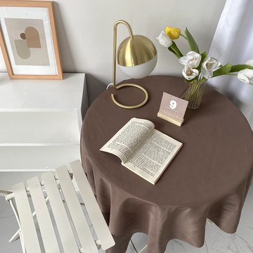 日日Day \ 現貨 復古可可色 圓桌巾 桌布 桌巾 餐桌布 圓桌桌巾 餐桌巾 桌巾布 長桌巾 圓形桌巾 韓系 桌布
