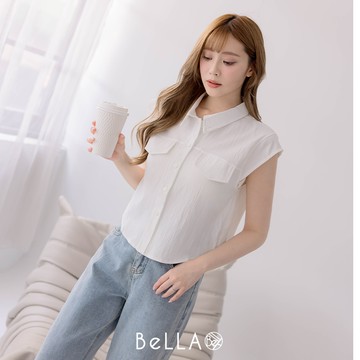 【買2送1】BeLLA  立領造型背心 白色