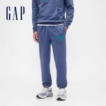 【GAP】男裝|Gap x Disney迪士尼聯名 Logo印花束口鬆緊運動褲-藍色(767847)