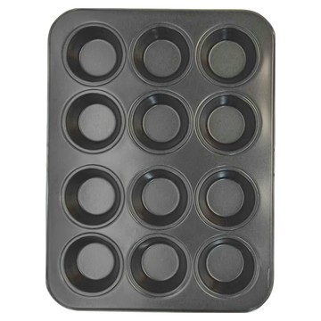TRIARROW 三箭牌 一口十二連杯小烤盤  6812NS  24.4x18.3x1.9cm  鋼材+矽利康不沾塗層  244 x 185 x 21mm  1個