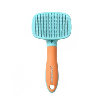 360度旋轉不鏽鋼寵物刷毛梳  雲水玫瑰橘  1支