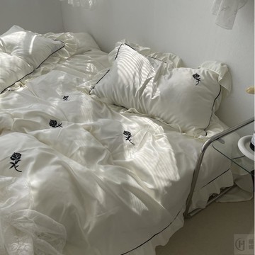 法式床包 素色水洗真絲床包 冰絲床包四件組 天絲床包組 絲滑可水洗 涼感床單 單人 雙人加大被套 床罩 枕套 夏季 水洗