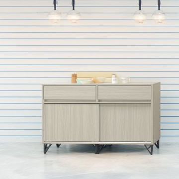 文創集 愛坦3.9尺推門二抽低餐櫃(二色可選)-116x41x86-cm免組