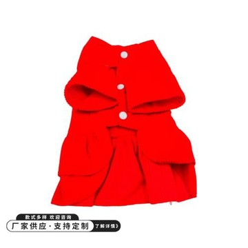 廠家現貨直發冬季泰迪狗狗衣服休閑喜慶裙子寵物服飾中小型犬