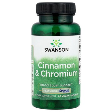Swanson Vitamins, 肉桂和鉻全素膠囊，60 粒