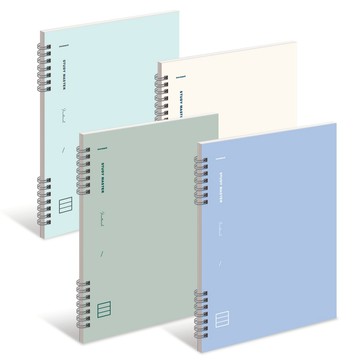 Munid It spring 橫線筆記本 4入組 2003  象牙色 + 綠色 + 淺綠色 + 淺藍色  1組