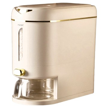 按壓式儲量桶 10L  31 x 17.5 x 29.5cm  1個  奶油黃