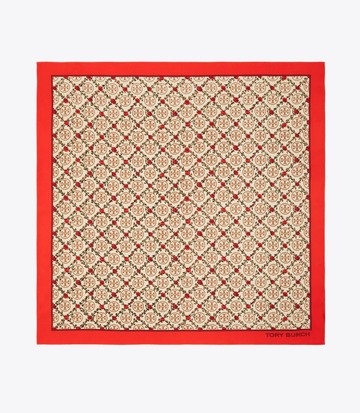 TORY BRUCH 絲巾 T MONOGRAM SILK NECKERCHIEF｜冬季限時活動★美國精品保健