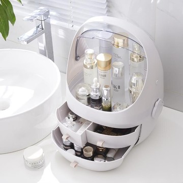 收納架桌面塑料護膚品置物架防塵化妝品收納盒【夏沐生活】