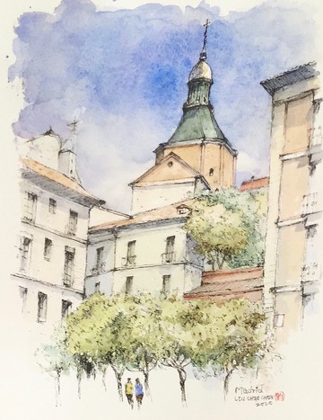 馬德里/手繪原創/含框