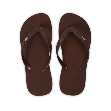 QWQ 男款橡膠防滑夾腳拖鞋-鞋帶保固-休閒拖鞋-經典TOP系列-咖啡色(ABAA00707)