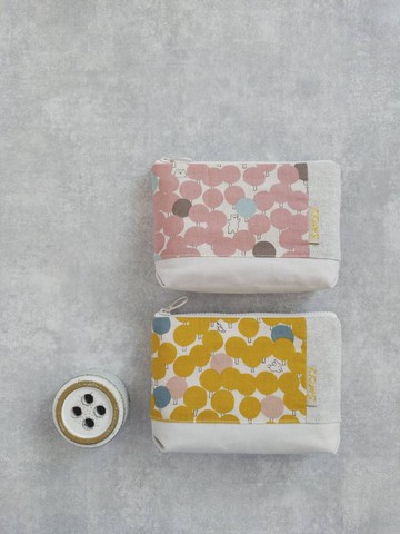 【FZK/萬用收納包(小)】水玉小森林 小動物 日本布 棉麻 帆布