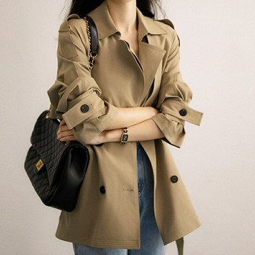 【巴黎精品】現貨+預購 頂級法式風衣外套長版大衣外套寬鬆大碼百搭休閒女裝-不易皺女外套4色a1LL6